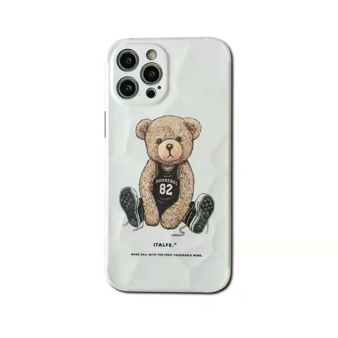 3D Cute baby bear soft phone case